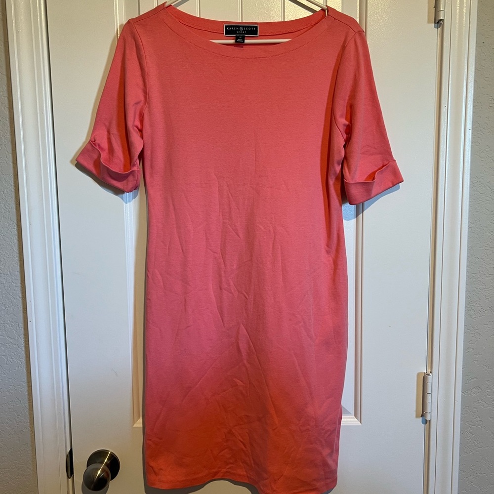 Karen Scott Sport Coral Dress